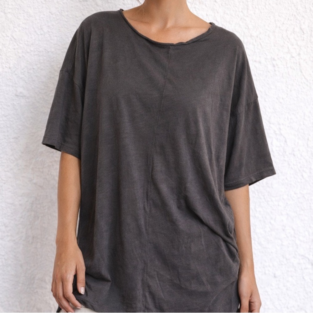 $150 Eileen Fisher Oversized Tee boatneck drop shoulder - Small